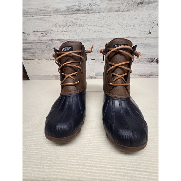 Sperry Shoes - SPERRY Top-sider Saltwater Brown Leather Waterproof Rubber Duck Boots Womens 7.5